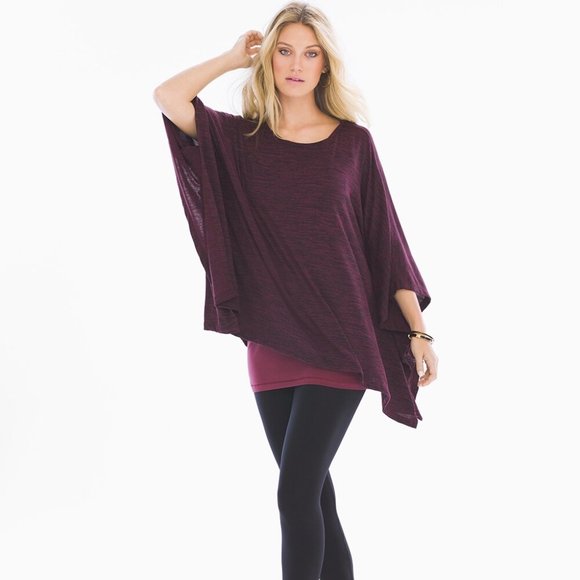 Soma Sweaters - Soma Melange Marsala/Black poncho L/XL